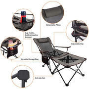 Xgear Folding Reclining Portable Chair with Cup Holder