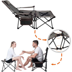 Xgear Folding Reclining Portable Chair with Cup Holder